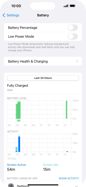 Press Battery Health & Charging.