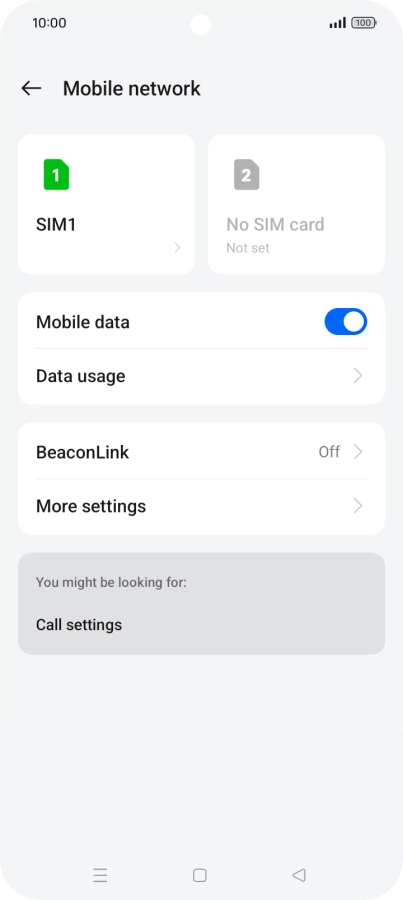 Press the name of the SIM.