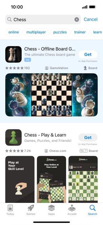 Press the required app.