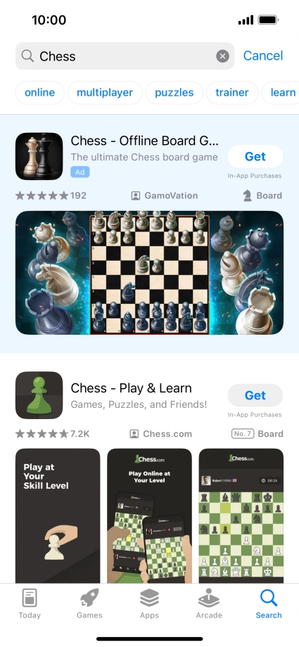 Press the required app.