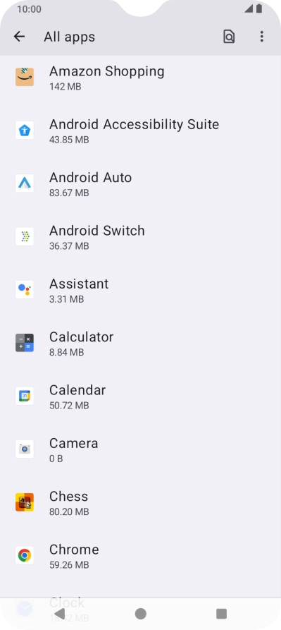 Press the required app.