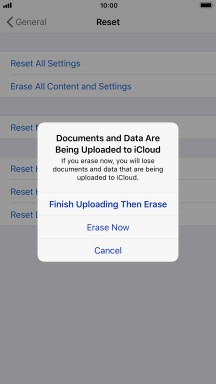 Press the required setting.