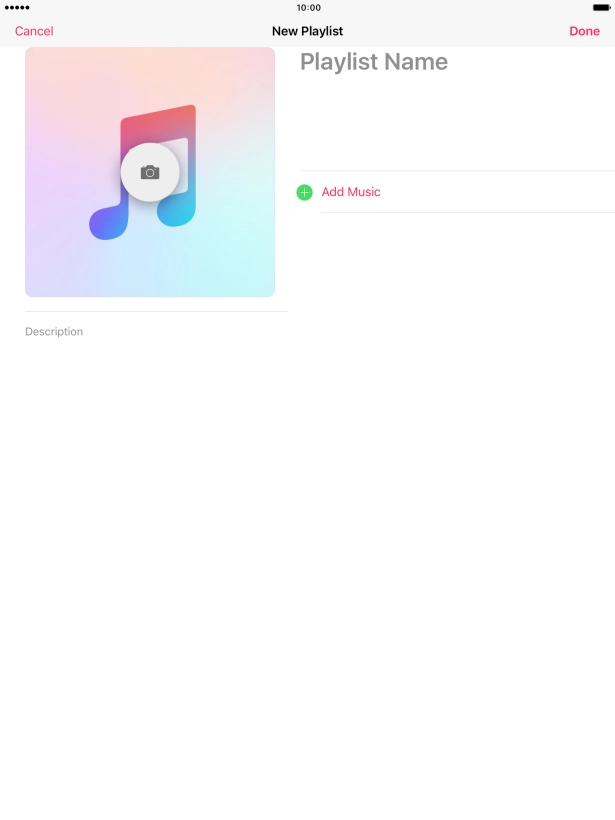 Press the text input field and key in a name for the playlist.