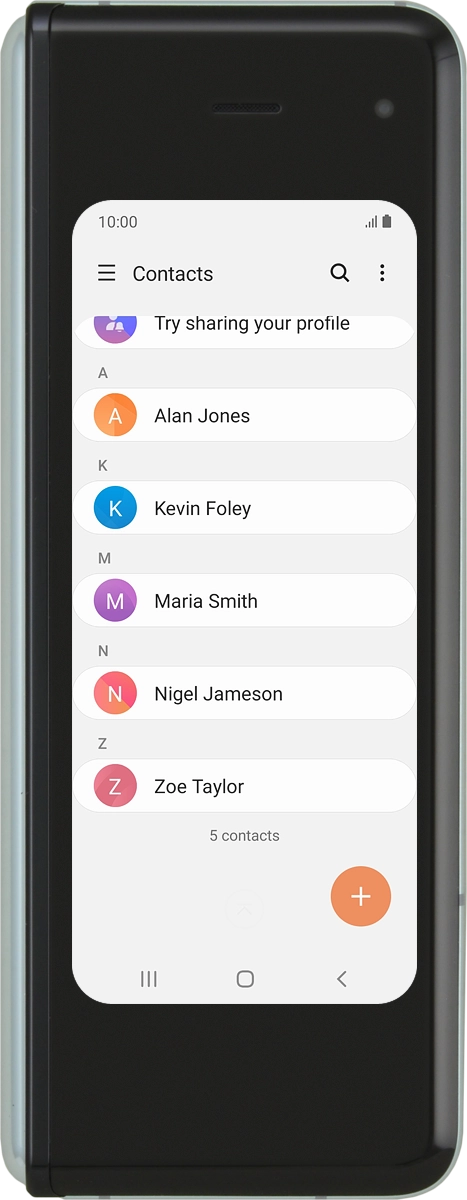 Press the required contact.