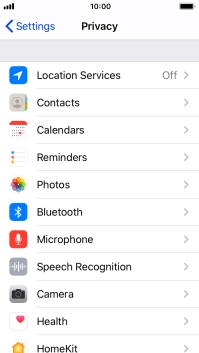 Press Location Services.