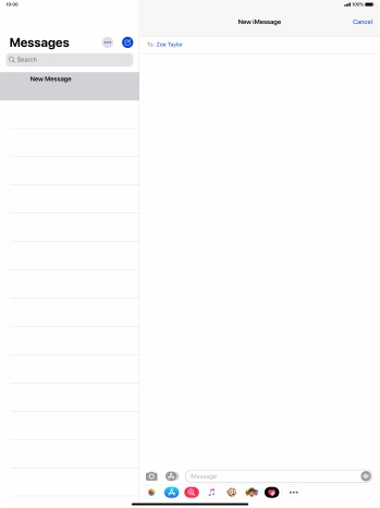 Press the text input field and key in the required text.