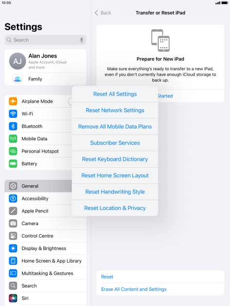 Press Reset All Settings.