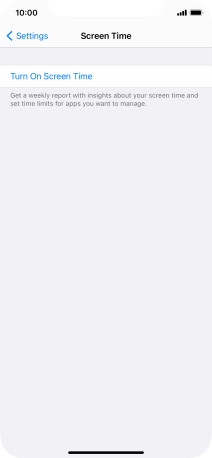 Press Turn On Screen Time.