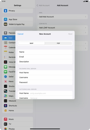 Press Host Name and key in the name or IP address of your email provider's outgoing server. Please note that if you can't send email messages when using your email provider's outgoing server, key in smtp.vodafone.net.au (Vodafone's outgoing server).