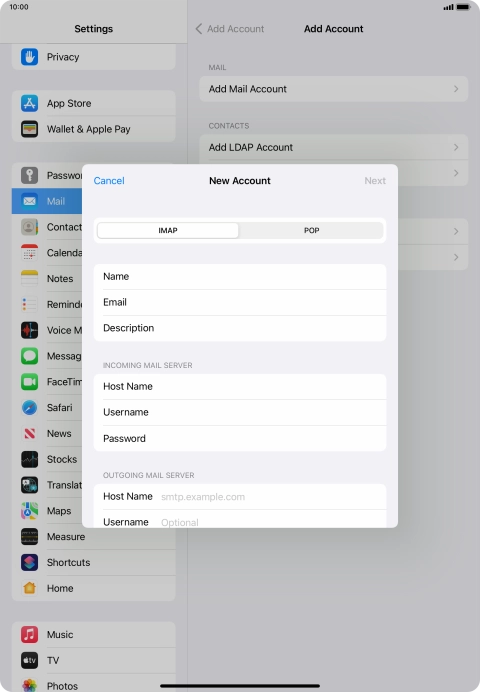 Press Host Name and key in the name or IP address of your email provider's outgoing server. Please note that if you can't send email messages when using your email provider's outgoing server, key in smtp.vodafone.net.au (Vodafone's outgoing server).