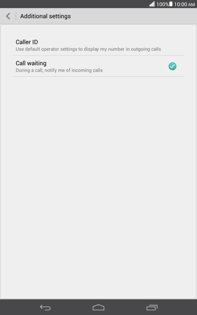 Press Call waiting to turn the function on or off.