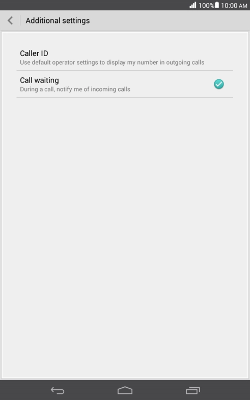 Press Call waiting to turn the function on or off.