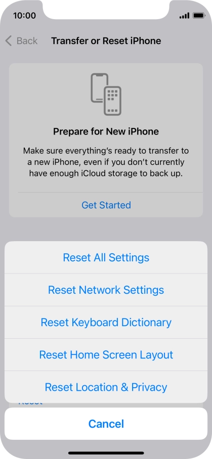 Press Reset Network Settings.