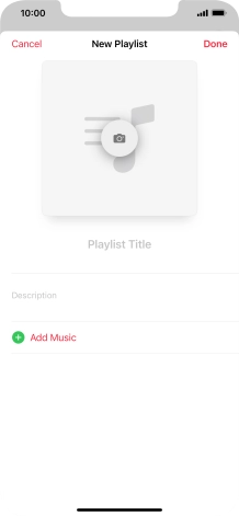 Press the text input field and key in a name for the playlist.