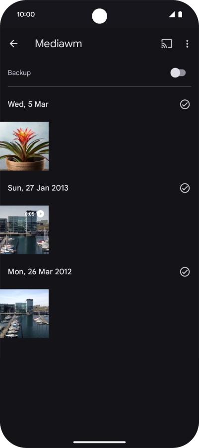 Press and hold any picture or video.