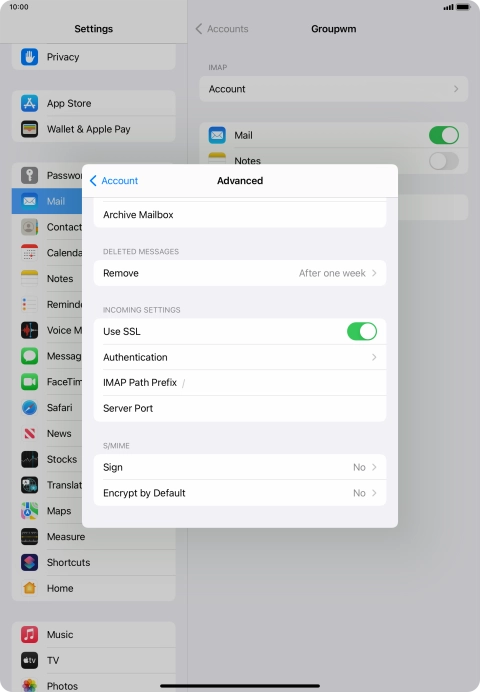Press the indicator next to 