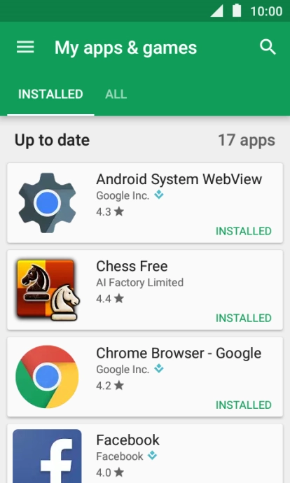 Press the required app.