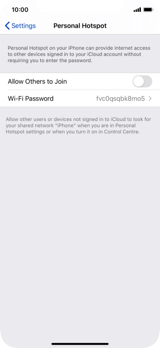 Press Wi-Fi Password and key in the required password.