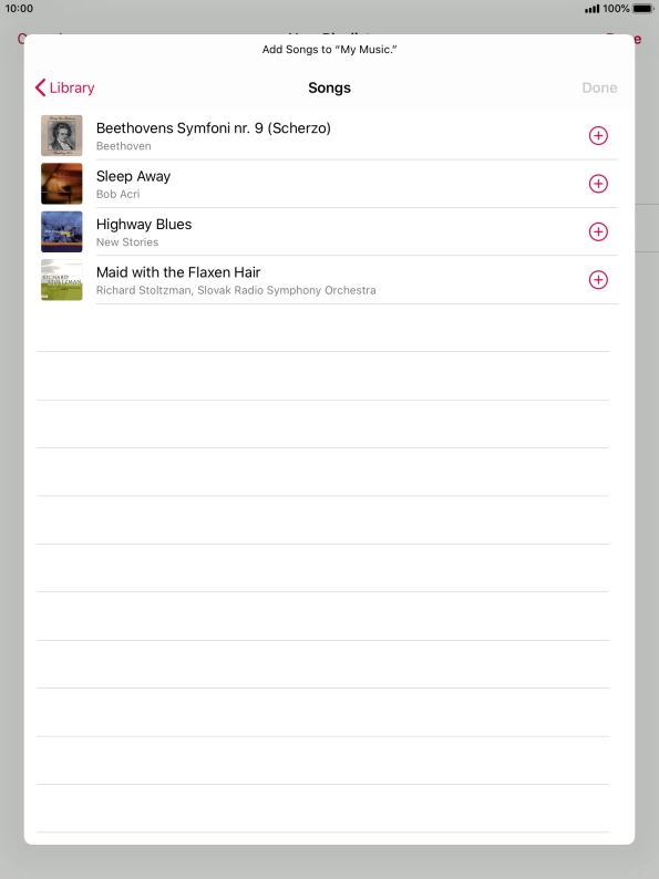 Go to the required category and press the required audio file.