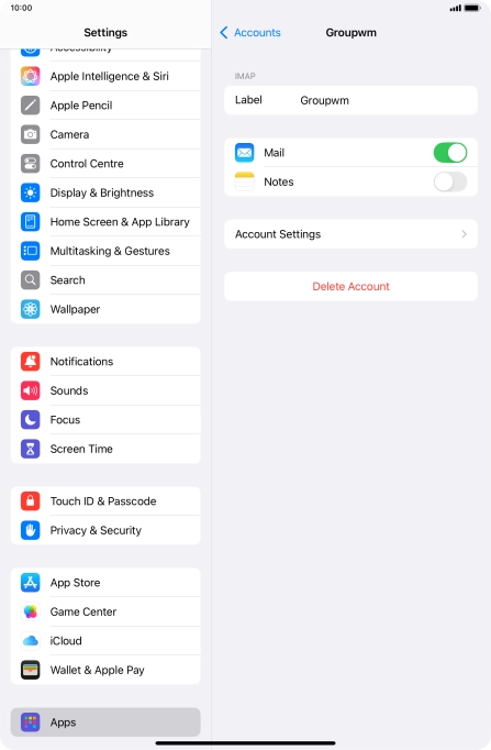 Press Account Settings.