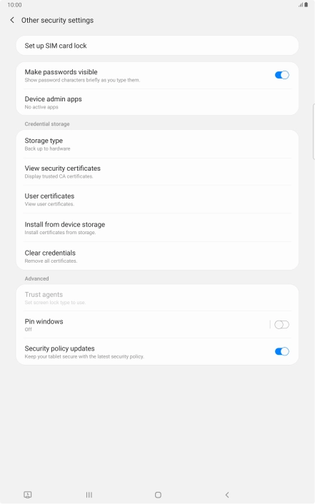 Press Set up SIM card lock.