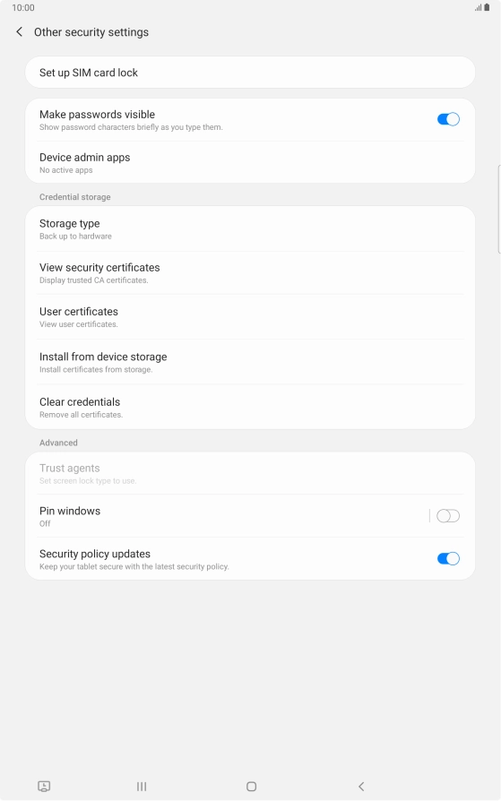 Press Set up SIM card lock.