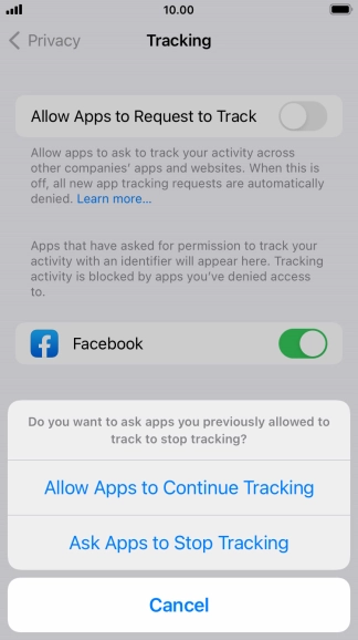 If you turn off the function, press the required setting.