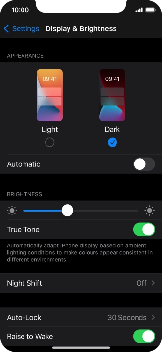 Press the indicator next to 