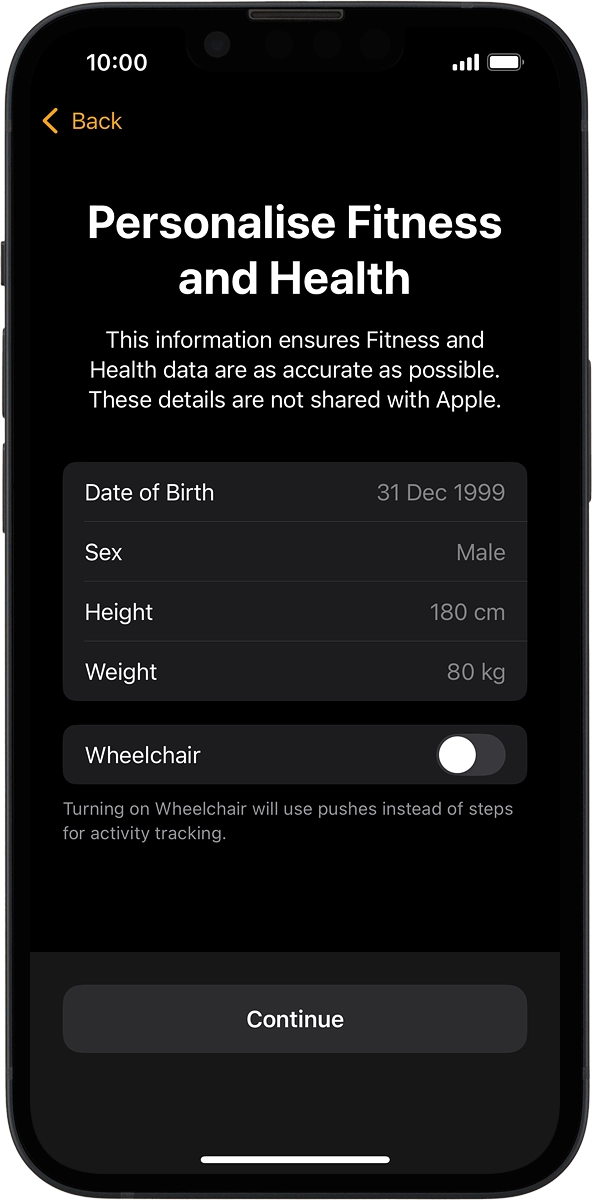 On your phone: Follow the instructions on the screen to select the required settings and press Continue.