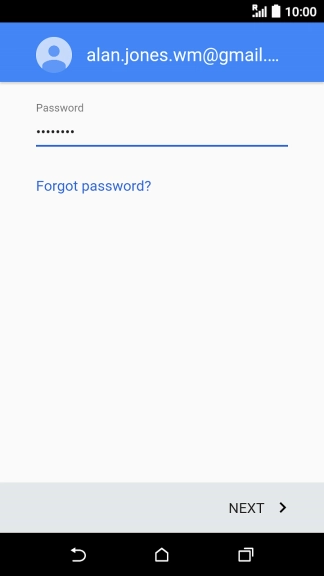 Press NEXT and follow the instructions on the screen to select settings for your Google account.