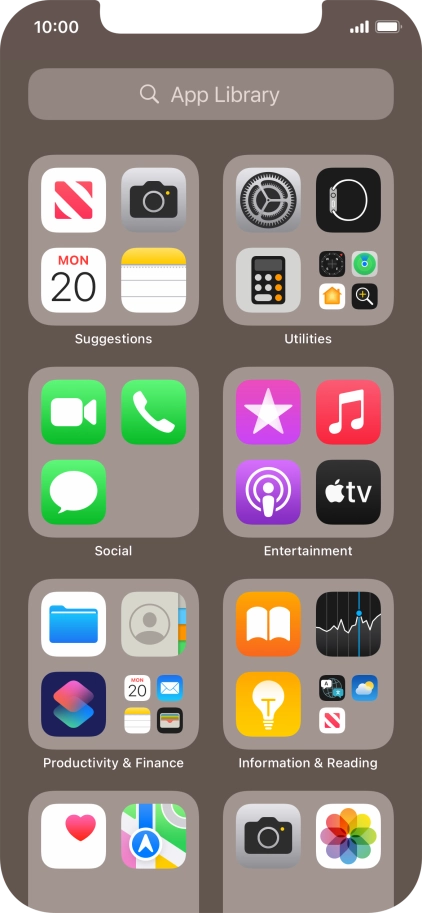 Press the required app.