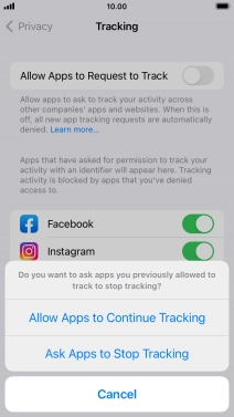 If you turn off the function, press the required setting.