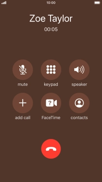 Press the end call icon to end the call.