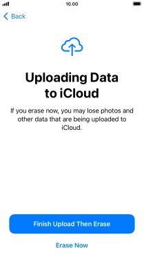 Press the required setting.
