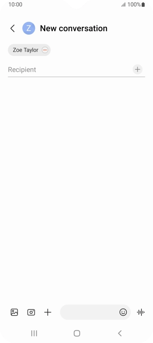 Press the text input field and write the text for your text message.
