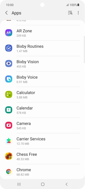 Press the required app.