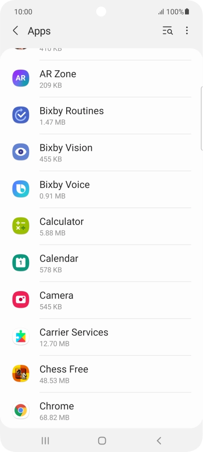 Press the required app.
