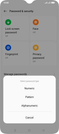 Press the required phone lock code and follow the instructions on the screen to create an additional phone lock code.