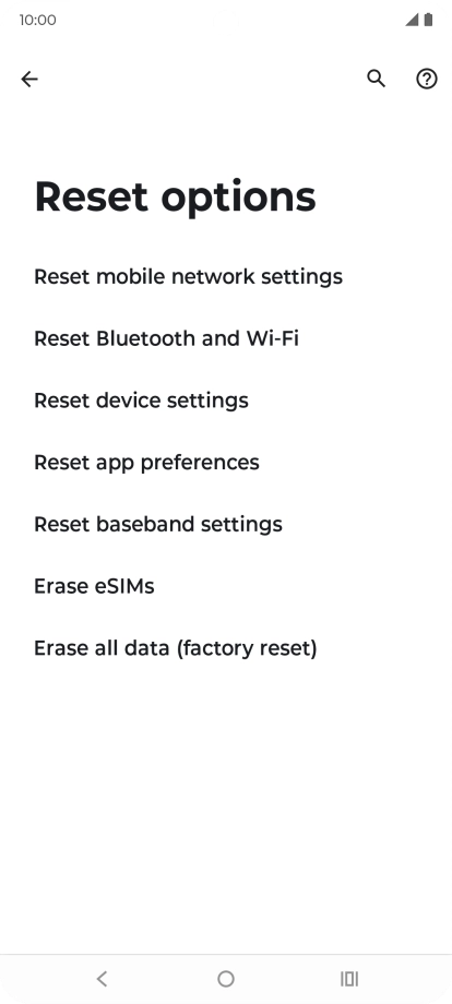 Press Reset mobile network settings.