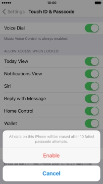 If you turn on the function, press Enable.