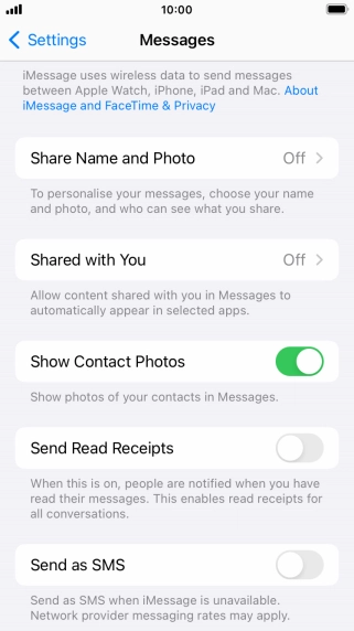 Press the indicator next to 