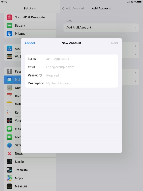 Press Name and key in the required sender name.