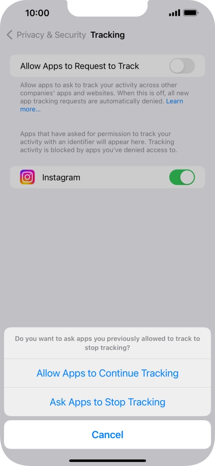 If you turn off the function, press the required setting.