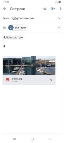 Press the send icon when you've finished your email message.