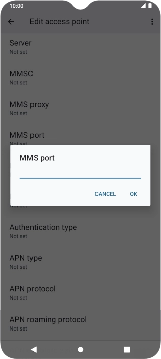 Key in 8080 and press OK.