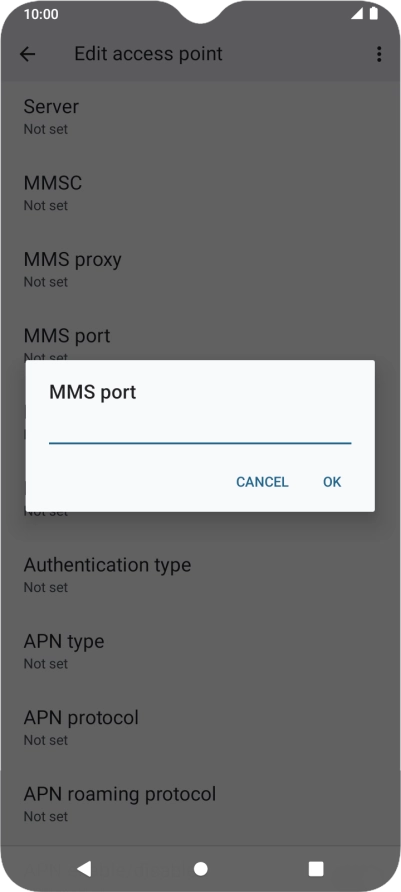Key in 8080 and press OK.