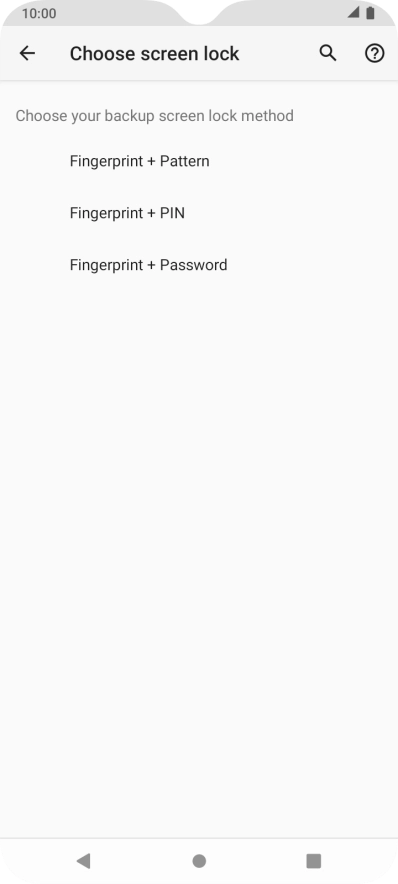 Press the required phone lock code.