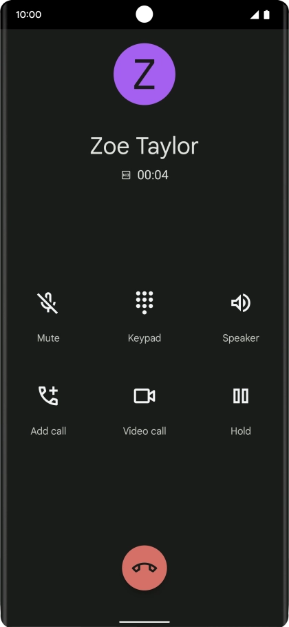 Press the end call icon.