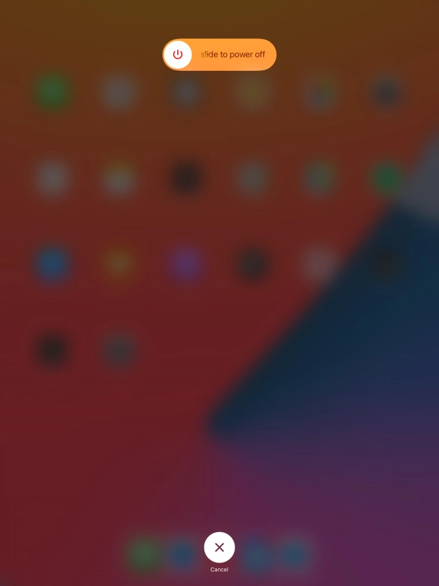 Press and drag the power off icon right.