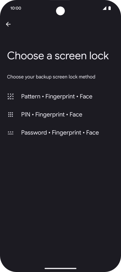 Press the required phone lock code and follow the instructions on the screen to create an additional phone lock code.